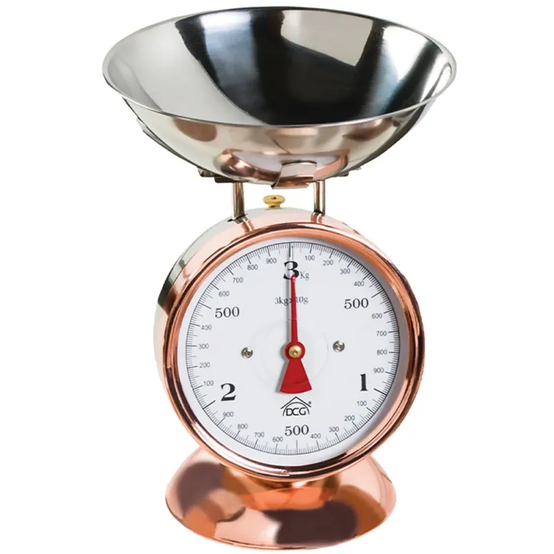 Economico Bilancia da Cucina Meccanica per Alimenti Capacita 3 Kg Rame Inox Scala 20gr DCG