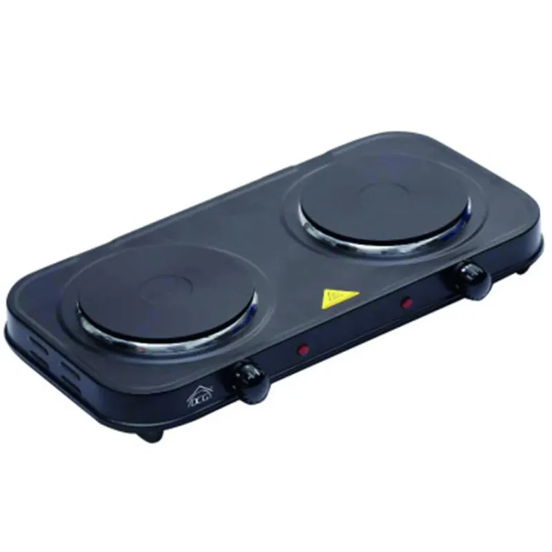 Doppia Piastra Elettrica 2000 W Diametro 15,5cm Protezione Anti-Surriscaldamento Professionale
