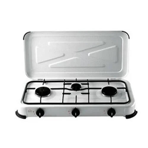 Fornello a Gas 3 Fuochi Fiamma Regolabile Coperchio Anti Polvere DCG EKP2423 Solo Oggi