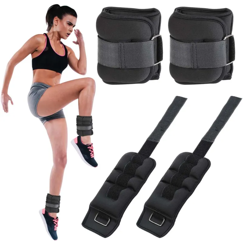 Set 2 Pesi Polsi e Caviglie 1,5 kg Allenamento Palestra Aerobica Fitness Nero Prezzo Di Fabbrica