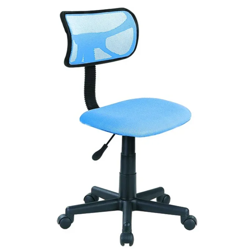 Offerta Lampo Sedia Girevole 5 Ruote Ufficio Cameretta Scrivania Schienale Ergonomico Celeste