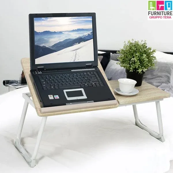 Tavolino Vassoio da Letto Divano per Notebook PC Laptop Pieghevole Leggio 65x30 Ordina Subito