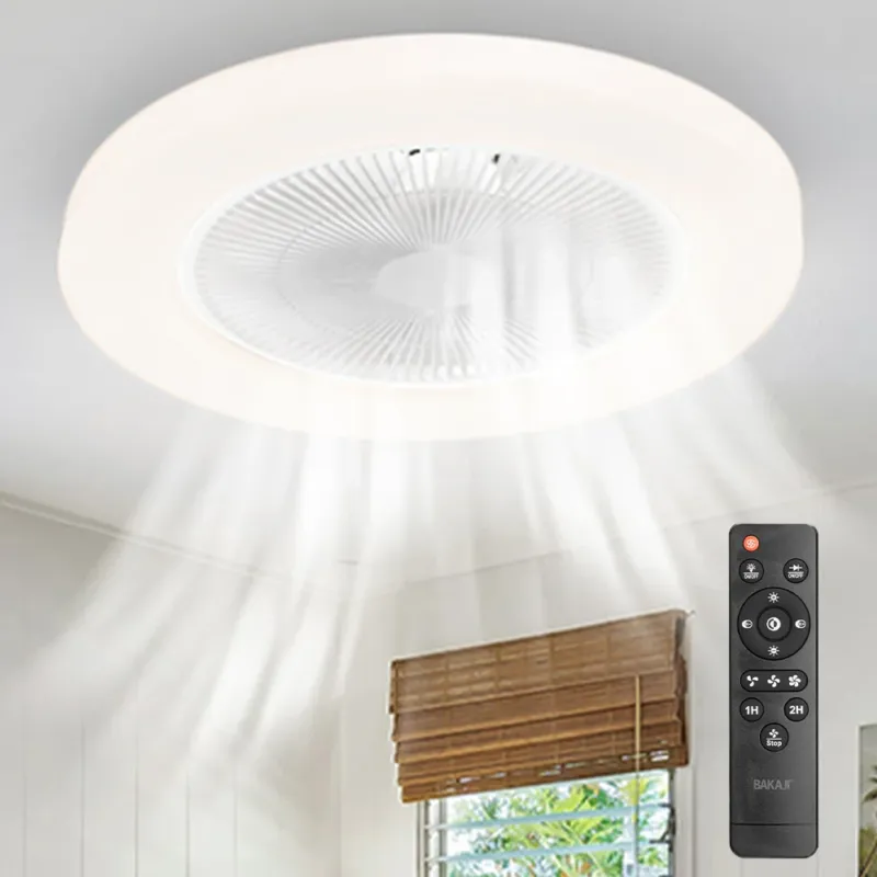 Ventilatore a Soffitto con Lampada LED Caldo Freddo 50 Ø cm 3 Velocità e Timer Prezzo Ridotto