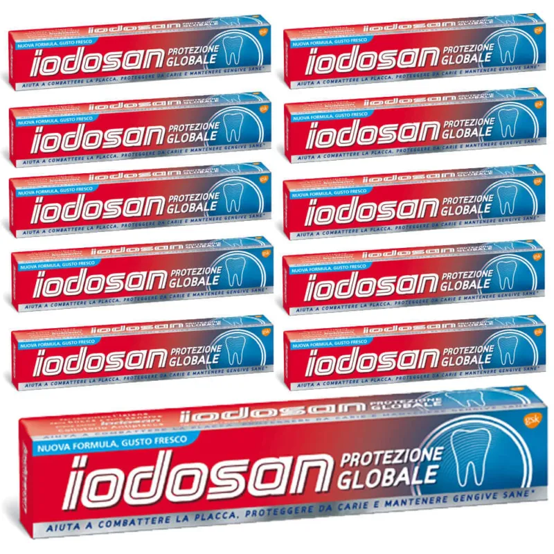 12 x Iodosan Dentifricio 75 ml Protezione Globale Gusto Fresco Promo Pack Compra Adesso