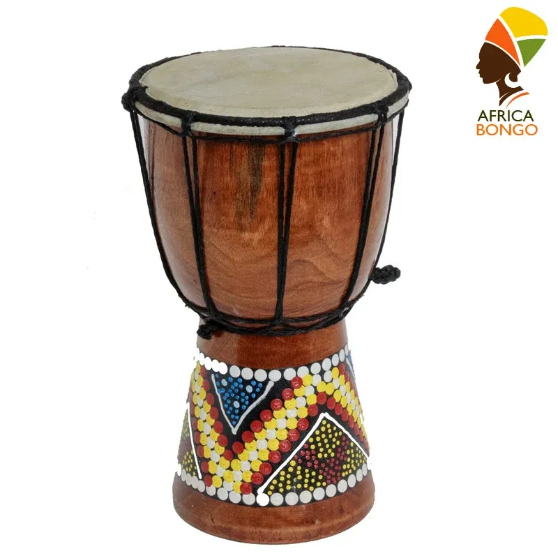 Bongo in legno Decorativo Africano Tamburo Arredamento Altezza 19 x Diametro 12 Subito Disponibile