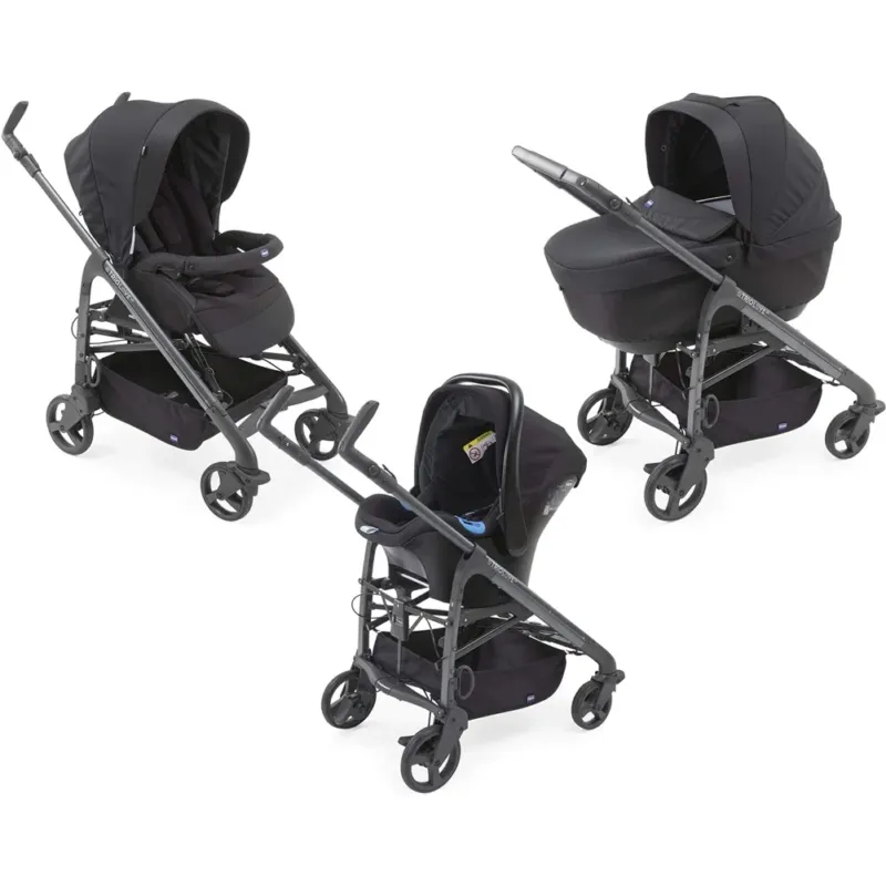 Offerta Lampo Chicco Passeggino Trio LOVE Up 3in 1 Leggero Chiusura Compatta Portata 18kg Nero