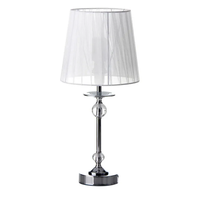 Ultima Occasione Lampada Da Tavolo Elegante In Metallo Con Paralume Acrilico Bianco Alta 42,5cm