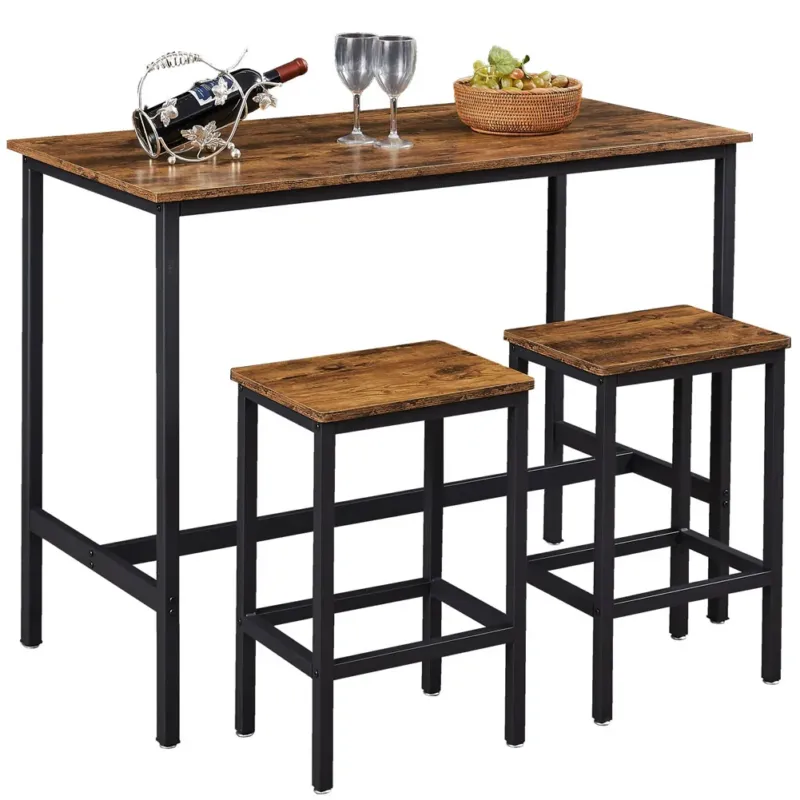 Tavolo + 2 Sgabelli Sala Pranzo Salotto Isola Cucina Design Moderno Industriale Saldi