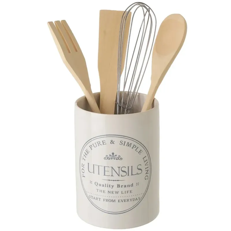 Poggiamestoli Barattolo da Cucina Porta Mestoli Organizer Utensili 10x10x14 cm Promo Stagionale