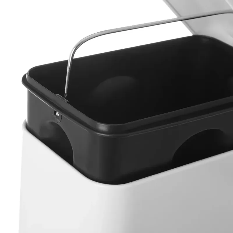 Must-Have Pattumiera Bianca da Cagno in Metallo con Secchio Rimovibile Capacità 5 Litri