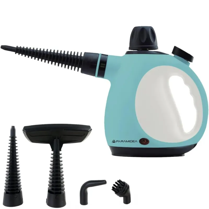 Bestseller Mini Pulitore a Vapore Potenza Azzurro 1050 Watt Serbatoio 0,25 Litri Accessori
