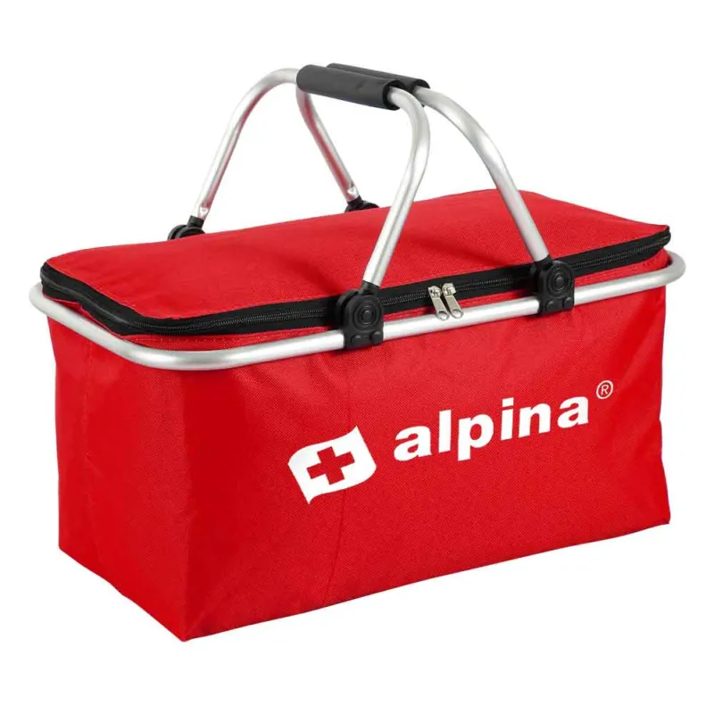 Ultime Pezzi Borsa Termica Frigo 25Lt Pieghevole Manici Metallo Tessuto Rosso 48x28x24 Mare