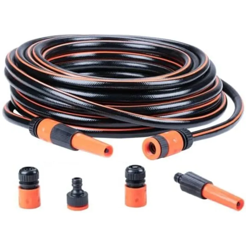 Tubo da Giardino 20 Metri Ø13 con 5 Raccordi Max. 6 Bar PVC Resistente Raggi UV A Buon Prezzo