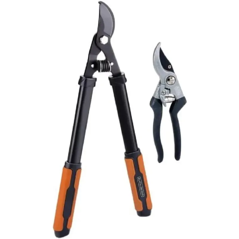 Set 2 Troncarami Cesoie da Potatura e da Giardino in Acciaio e Manico Ergonomico Affare