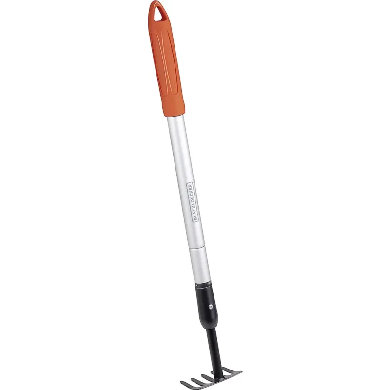 Occasione Imperdibile Rastrello da Giardino a 5 Denti Telescopico 66-10 cm in Acciaio al Carbonio