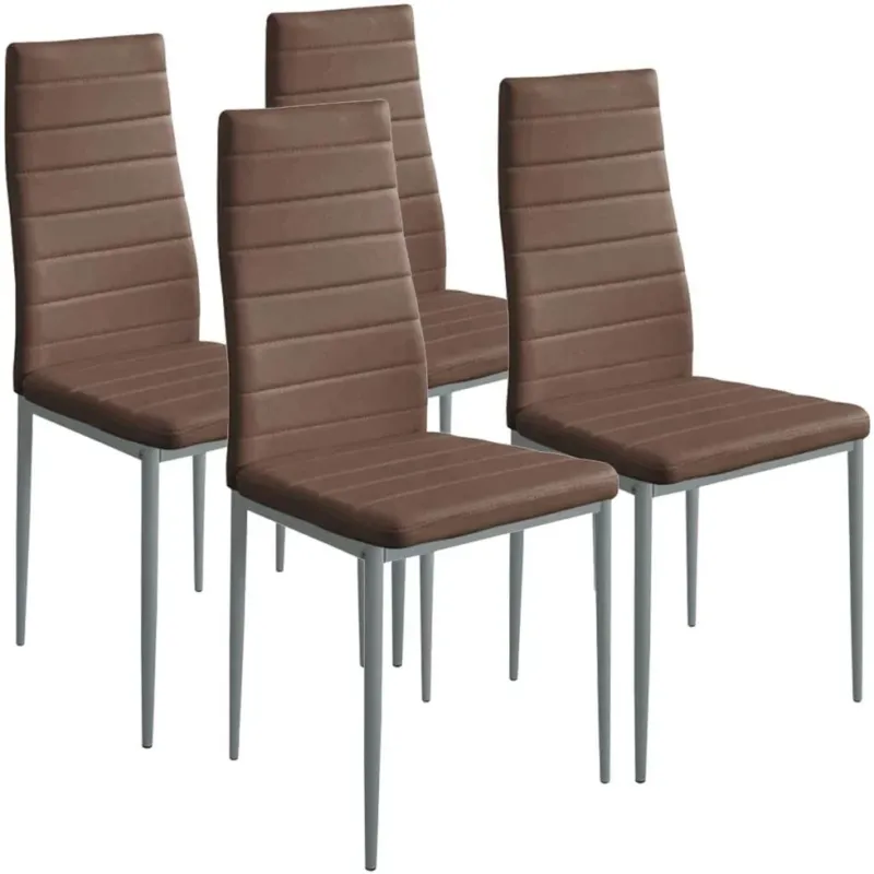 Prezzo Basso Set 4 Sedie Moderne sala Pranzo Salotto Cucina Seduta Imbottita Ecopelle Moro