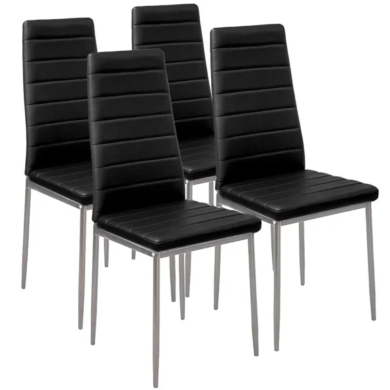 Nuova Collezione Set 4 Sedie Moderne sala Pranzo Salotto Cucina Seduta Imbottita Ecopelle Nero
