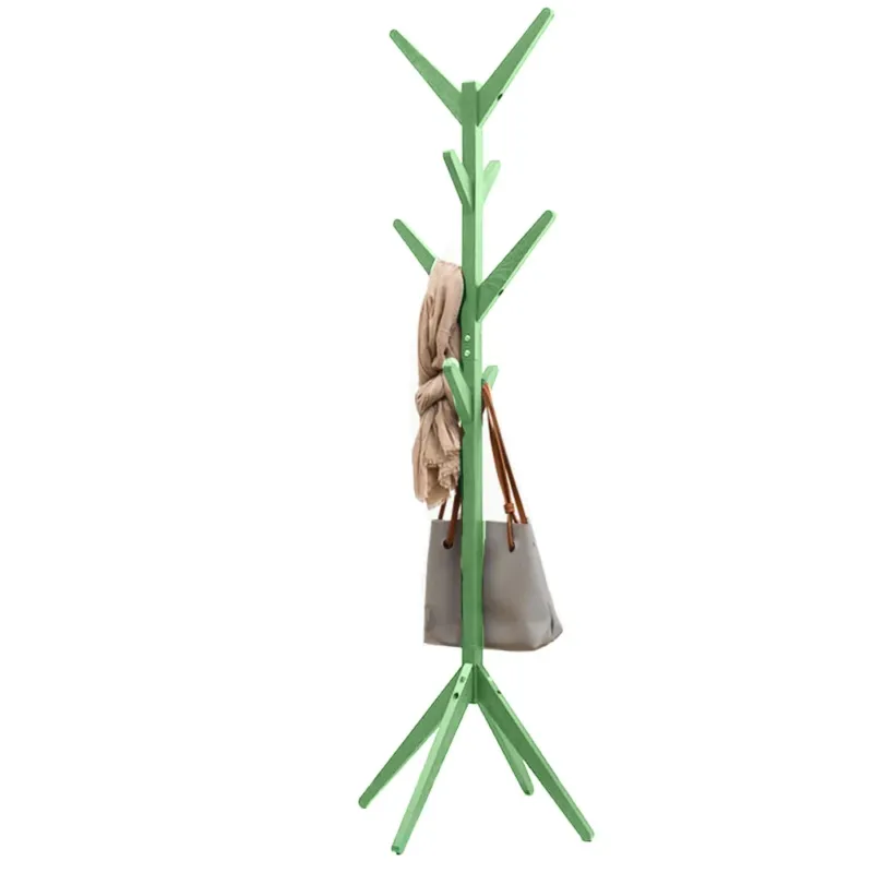 Attaccapanni Appendiabiti a Piantana in legno di Pino 8 Ganci Verde 58x58x175cm Prezzo Scontato