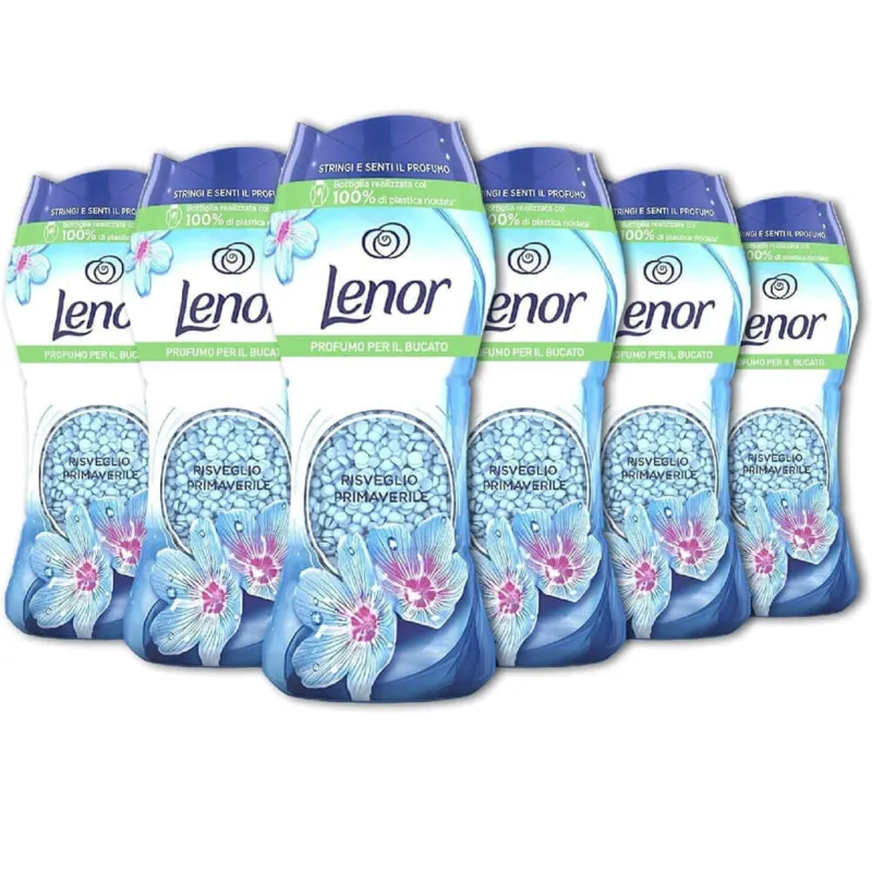 Nuovo Arrivo 6 x Lenor Profumatore Bucato Perle Profumate Risveglio Primaverile (6 x 210g)