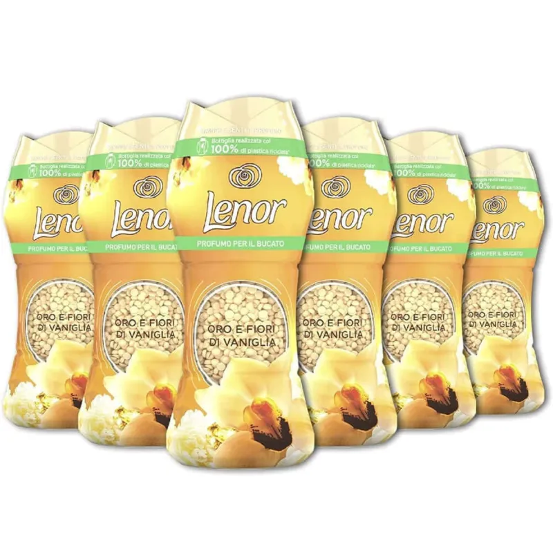 6xLenor Profumatore Bucato Perle Profumate Lavatrice Oro Fiori Vaniglia (6x210g) Promozione Esclusiva