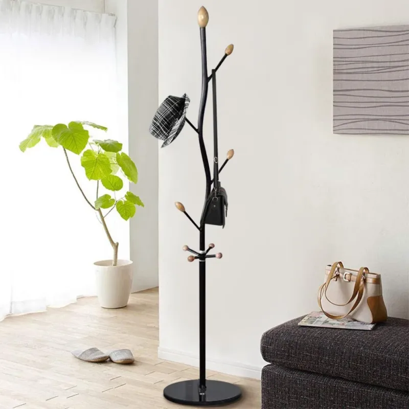 Attaccapanni Appendiabiti Piantana Forma Albero Metallo 8 Ganci Nero 38x38x175cm Soddisfatti O Rimborsati
