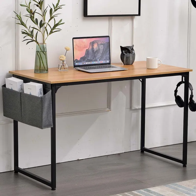 Scrivania Tavolo Porta Pc Legno Metallo con Organizer Design Industriale Natural Must-Have