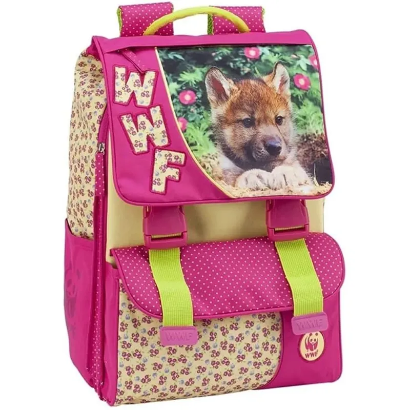 Offerta Zaino WWF Girl Floreale Estensibile con Gadget Borraccia Zainetto Scuola Ragazze