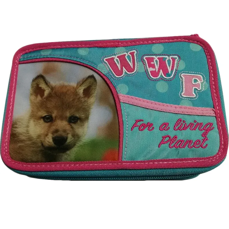 Astuccio 3 Zip WWF Flowers Chiusura Zip Organizer Portapenne Scolastico Scuola Offerta Lampo