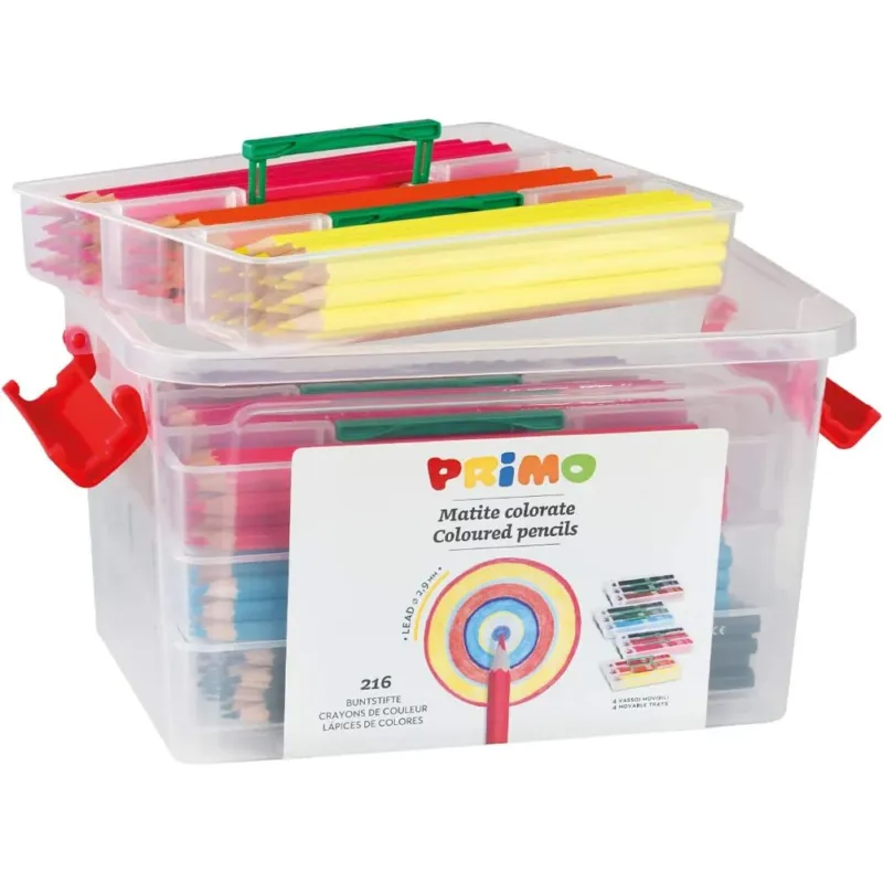 Bestseller Valigetta 216 Matite Colorate Esagonali Assortite Minabella per Scuola Bambini