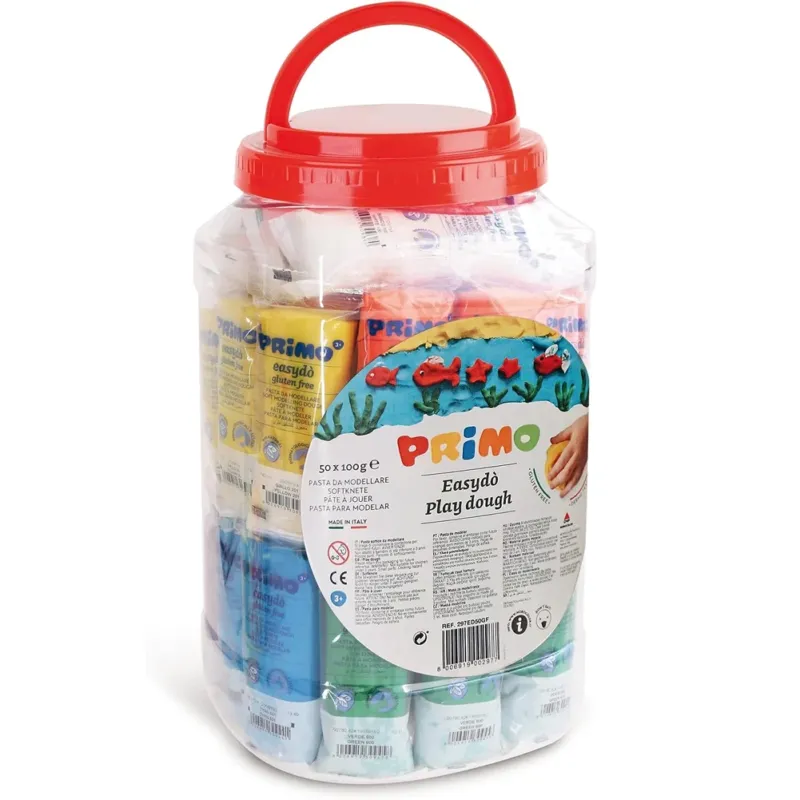 Barattolo 50 Panetti x 100 Gr Plastilina Modellabile Pasta Colorata per Bambini Promozione Esclusiva