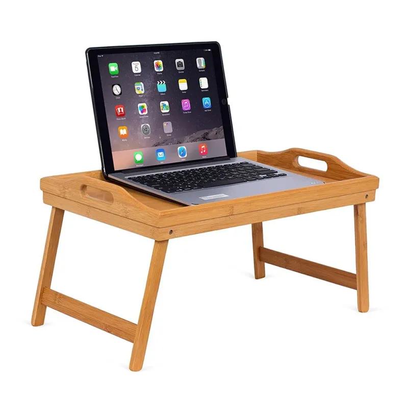 Più Venduto Vassoio da letto in bambu con gambe pieghevole per colazione 50 x 30 x 21 cm