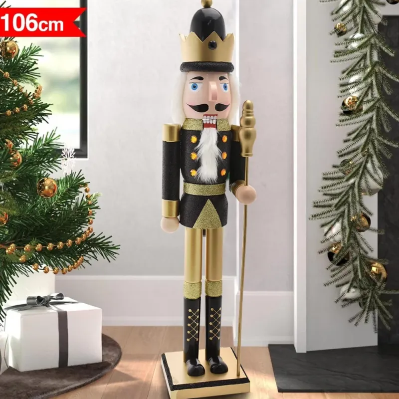 Soldato Schiaccianoci di Natale in Legno Altezza 106 cm Decorazioni Natalizie Novità