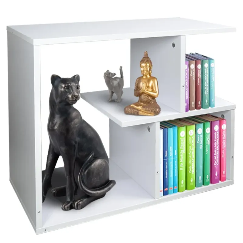 Promozione Libreria Tavolino Divano Design Moderno 5 Ripiani 60x30x50cm Casa Ufficio Bianco