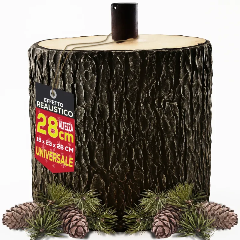 Reso Gratuito Base Tronco Albero di Natale Supporto Universale 40 mm con Ganci 23.5 18 x 28Hcm