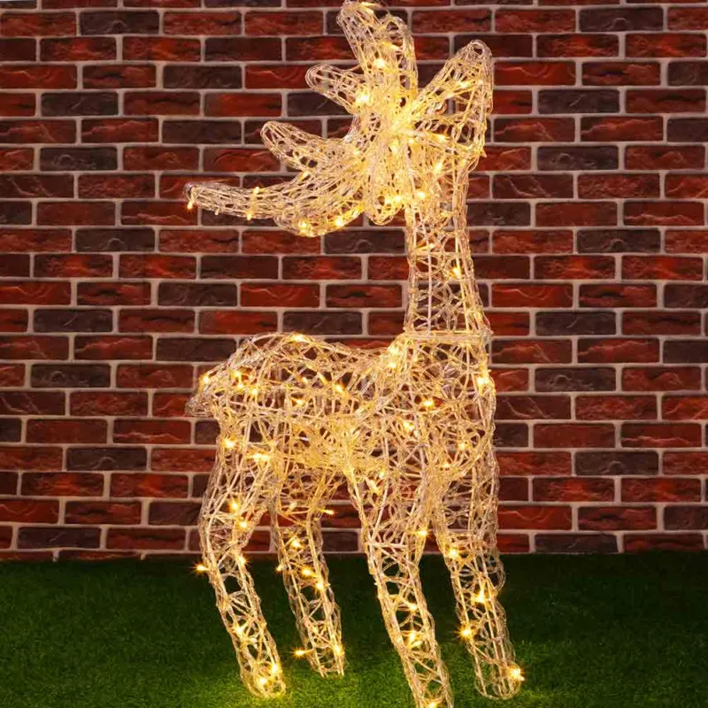 Pagamento Sicuro Renna Natalizia Luminosa per Esterno 120 LED Bianco Caldo Addobbi 3D Natale