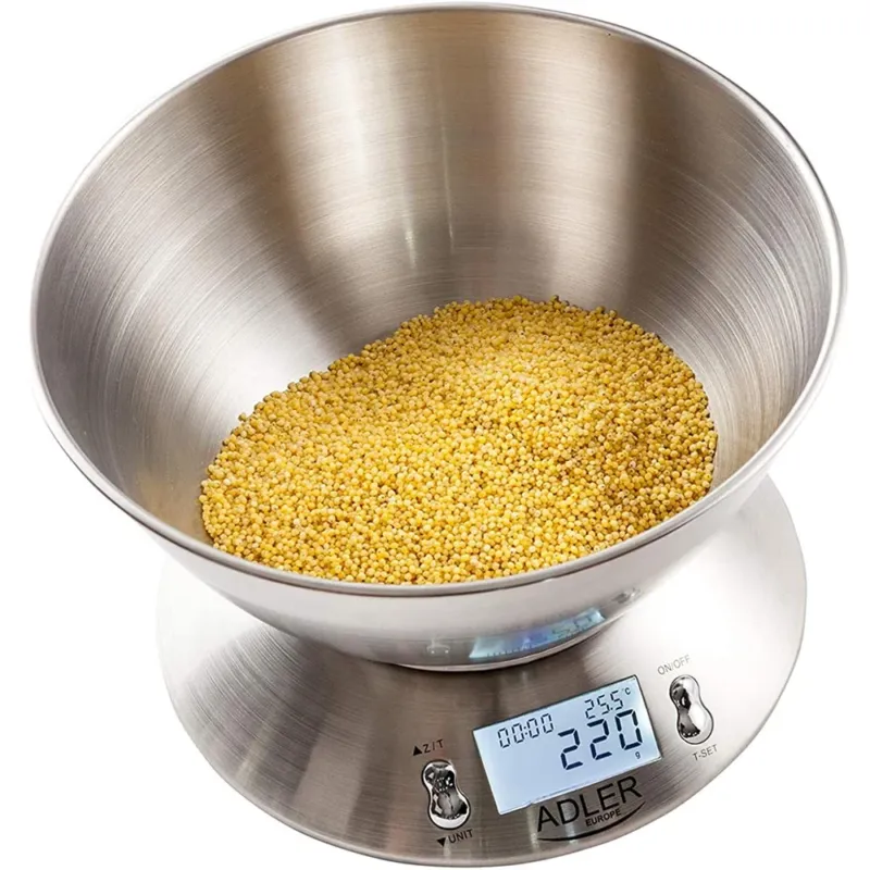 Bilancia Cucina Digitale Elettronica Ciotola Acciaio Accessori Cucina 5 KG 1gr Solo Oggi