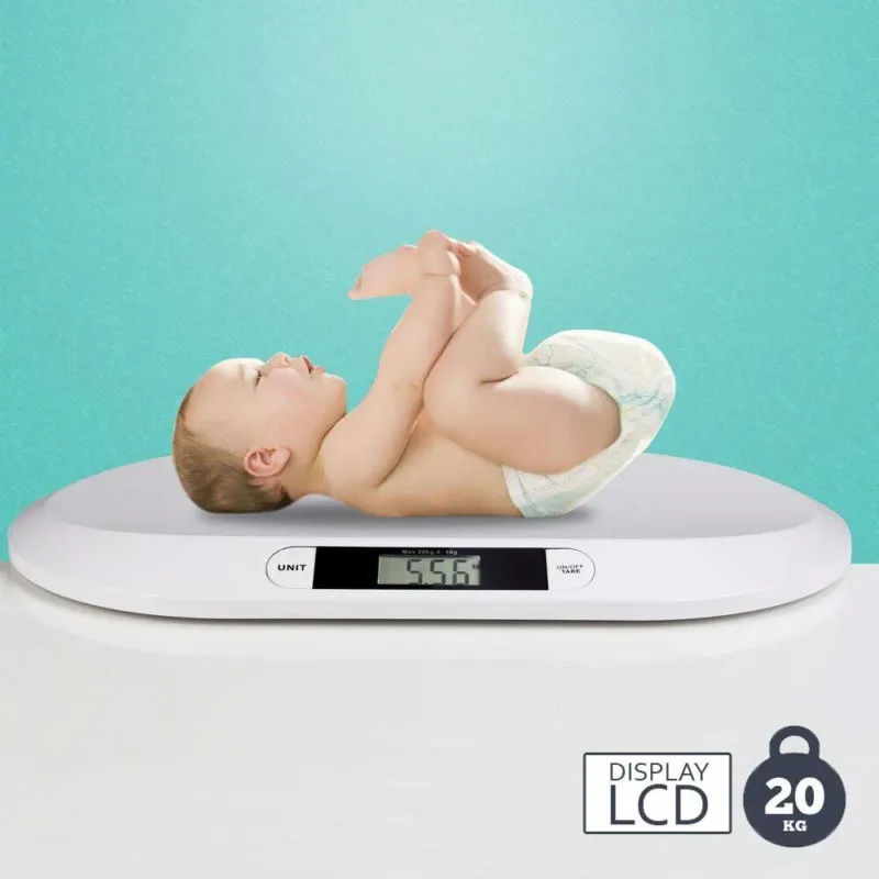 Popolare Bilancia Pesa Bambini Neonati Display Digitale LCD Pesa Neonato 20KG Bianco