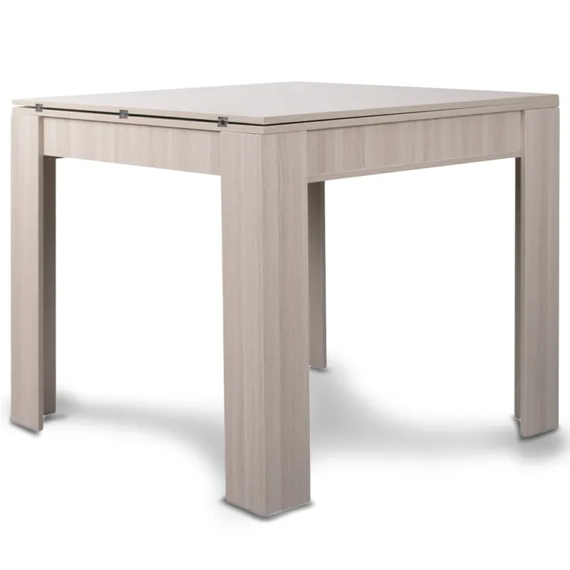 Occasione Imperdibile Tavolo da Pranzo Quadrato 90x90 in Legno Tortora Allungabile Apertura a Libro