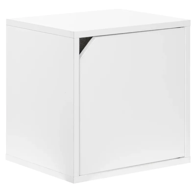 Mensola Cubo con 1 Anta Libreria da Parete Scaffale Bianco 35x35 Design Moderno Prezzo Conveniente