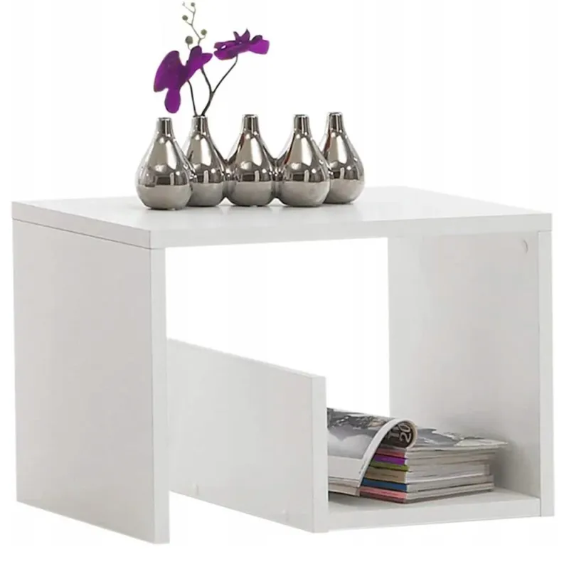 Offerta Limitata Tavolino Caffe Divano con Ripiano Portariviste Design Moderno 59x36x38cm Bianco