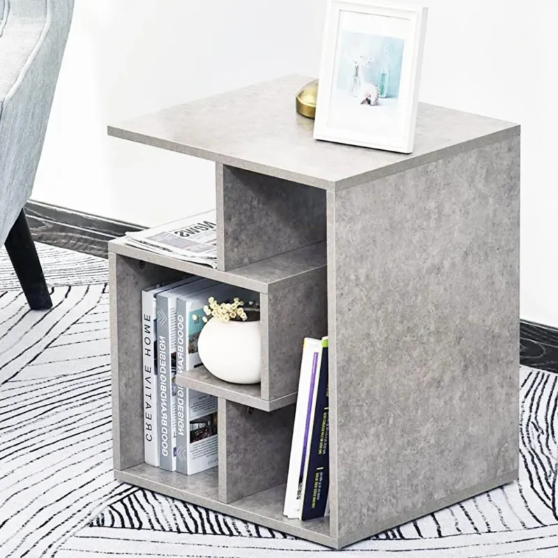 Prezzo Basso Libreria Tavolino Divano Design Moderno 4 Ripiani 45x40x55 Casa Ufficio Grigio