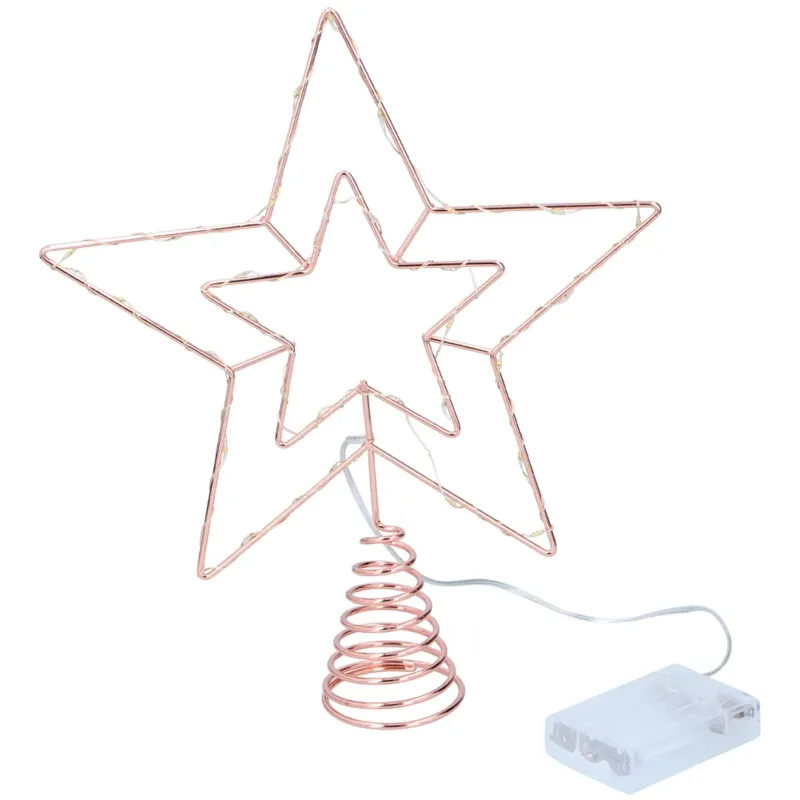 Ordina Subito Puntale Natalizio a Batteria Forma Stella 30 LED Bianco Caldo Albero di Natale