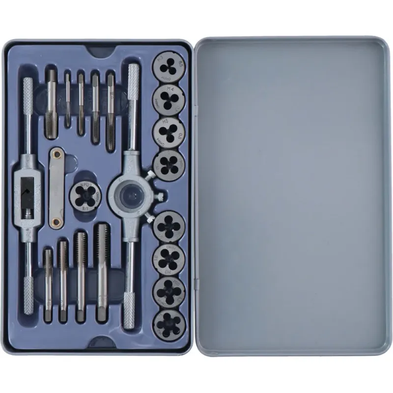 Novità Kit Filettatura da 21 Pezzi in Acciaio con Scatola Porta Attrezzi Metallo Grigio