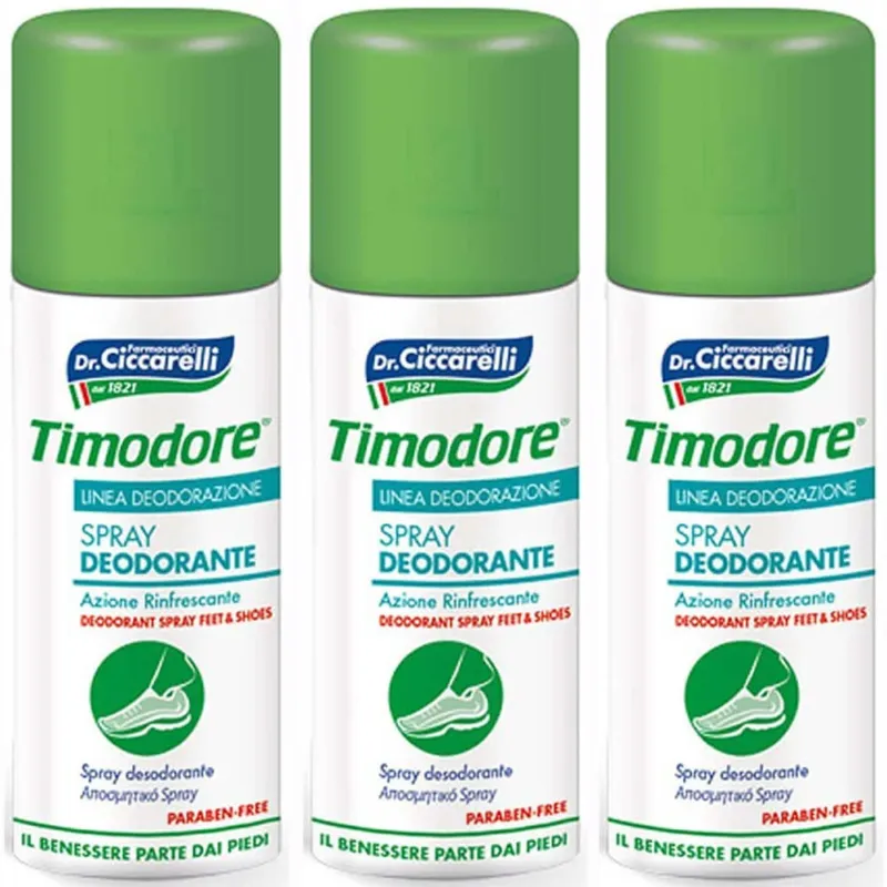 Compra Online 3 x 150 ml Timodore Spray Deodorante per Piedi Calzature Rinfrescante Scarpe