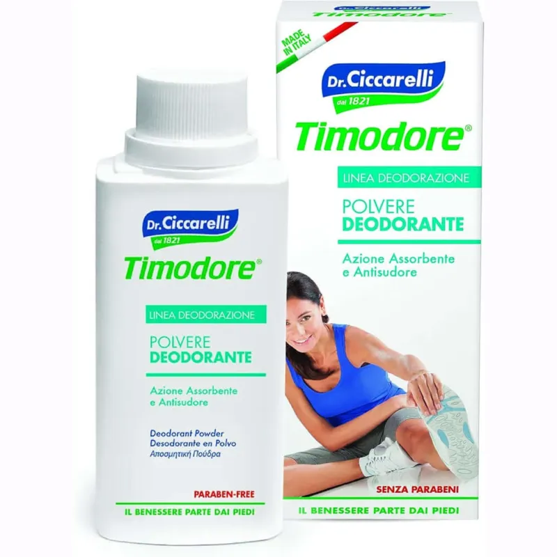 2 x 75 gr Timodore Polvere Deodorante per Piedi Calzature Rinfrescante Scarpe Prezzo Scontato