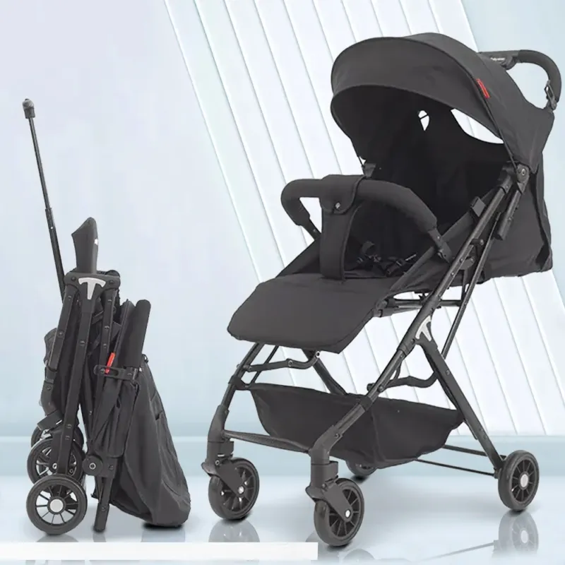 Nuova Collezione Passeggino Pro Ultra Leggero Nero Chiusura Facilitata Salvaspazio Portata 15 kg