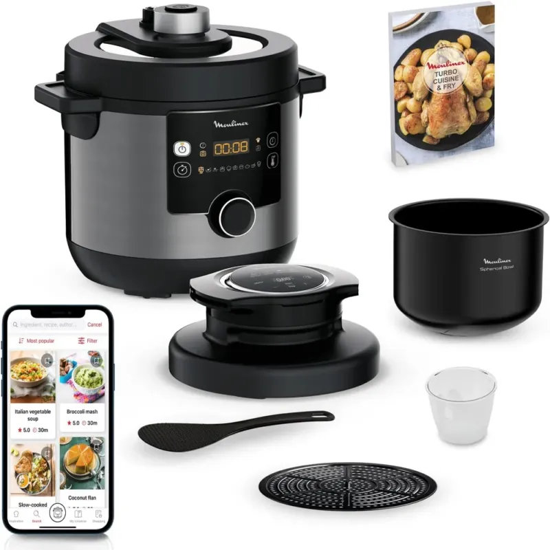 Moulinex Turbo Cuisine & Fry Multicooker 15 in 1 Capacità 7.6 L Cottura Autonoma Economico