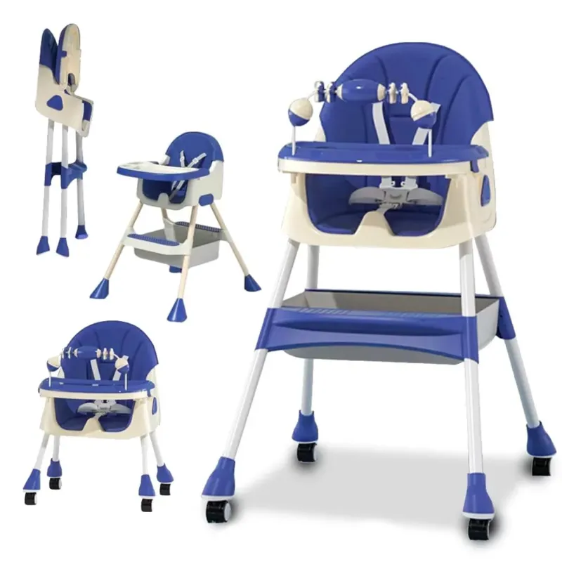 Must-Have Seggiolone Pro Pappa 3in1 da 0 a 36 Mesi Evolutivo con Chiusura Salvaspazio Blu