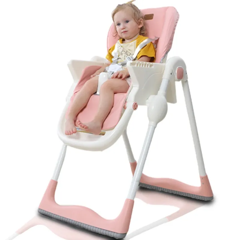 Spedizione Espresso Seggiolone Easy Pappa 0 a 36 Mesi Chiusura Salvaspazio e Altezza Regolabile Rosa