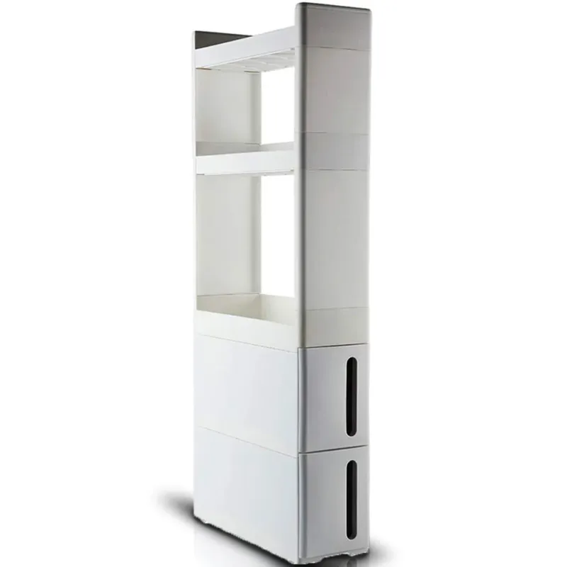 Carrello Cucina Slim Salvaspazio con ruote 3 Ripiani 2 Cassetti Mobiletto Bianco Spedizione Espresso